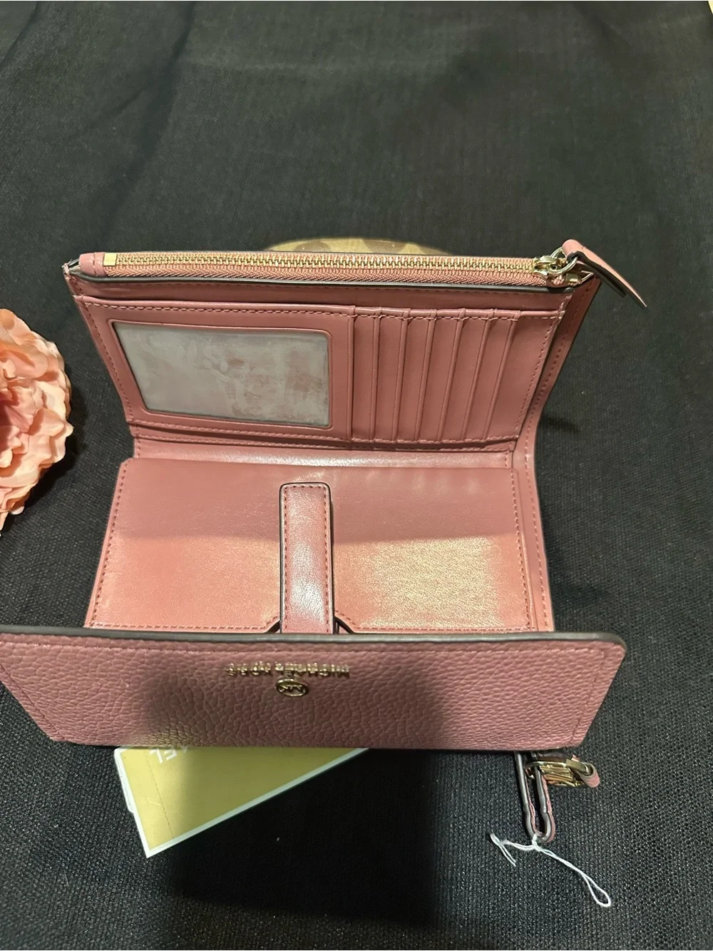 Michael Kors Dusty Pink Pebbled Leather Clutch Wallet